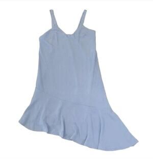 NWT Nordstrom's Lush Slate Blue Ruffle Asymmetrical Dress - SIZE M